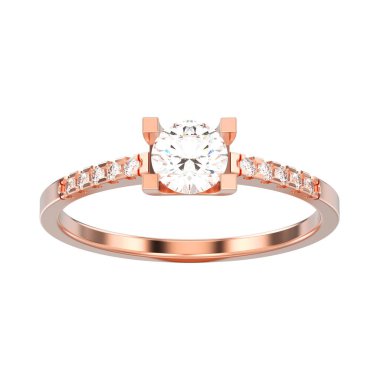 3D illüstrasyon izole gül altın nişan RI kes şekil