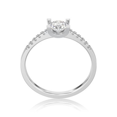 3D illüstrasyon izole beyaz altın veya gümüş nişan yuvarlak c