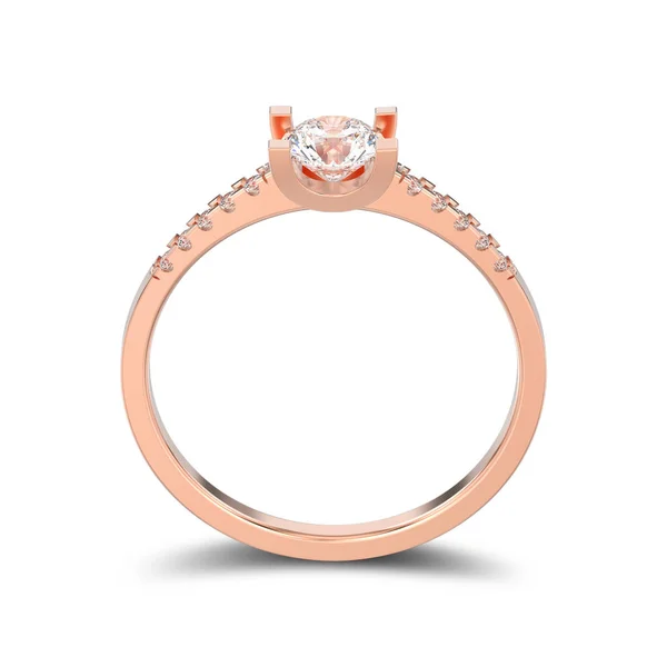 3D illustration isolated rose gold traditional solitaire engagem ⬇ ...