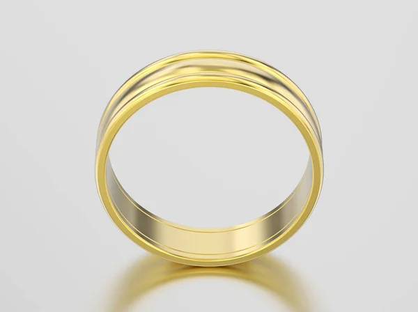3D ілюстрація жовтого золота пари весільних кільцевих груп — стокове фото