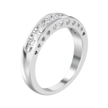 3D illüstrasyon izole beyaz altın veya gümüş dekoratif elmas