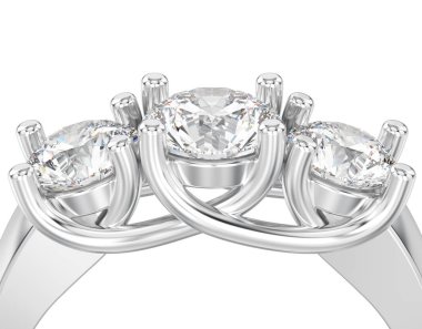 3d illüstrasyon izole kapatmak beyaz altın veya gümüş üç sto