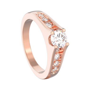 3d illüstrasyon izole altın dekoratif nişan düğün gül