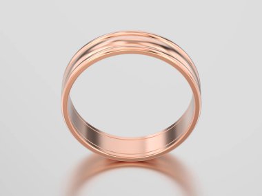 3D çizim gül altın eşleşen çiftler alyans bantları 