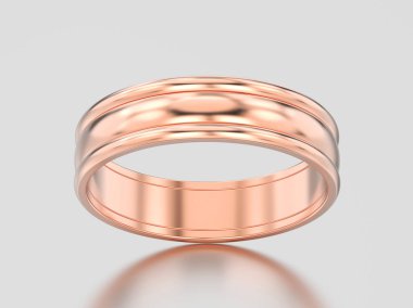 3D çizim gül altın eşleşen çiftler alyans bantları 