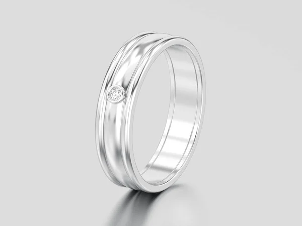 3D afbeelding witgoud of zilver matching paren bruiloft di — Stockfoto