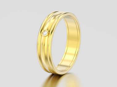 3D resimde sarı altın eşleşen çiftler düğün 