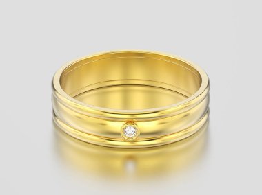 3D resimde sarı altın eşleşen çiftler düğün 