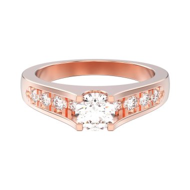 3d illüstrasyon izole altın dekoratif nişan düğün gül