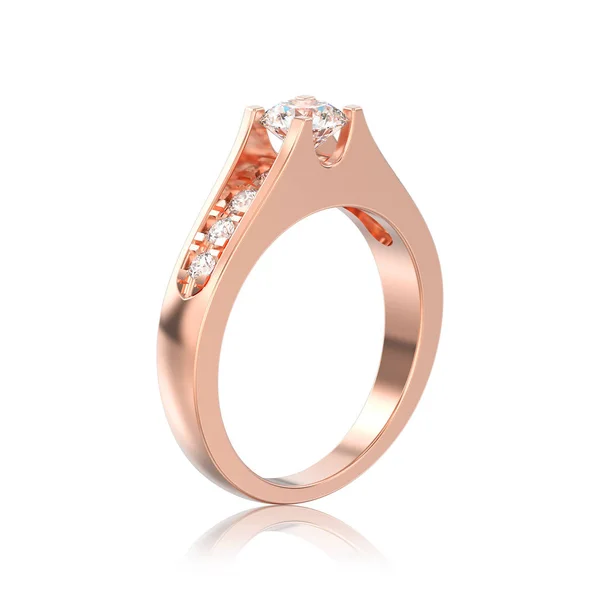 3D illustrazione isolato rosa oro decorativo fidanzamento matrimonio — Foto Stock