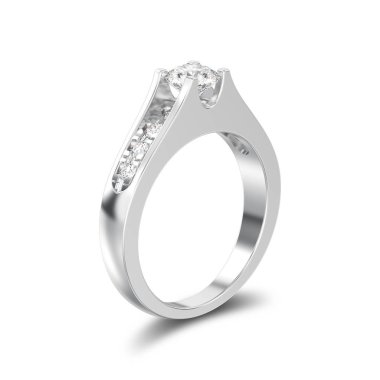 3D illüstrasyon izole beyaz altın veya gümüş dekoratif nişan