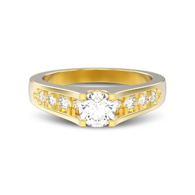 3D illüstrasyon izole sarı altın dekoratif nişan weddi