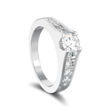 3D illüstrasyon izole beyaz altın veya gümüş dekoratif nişan