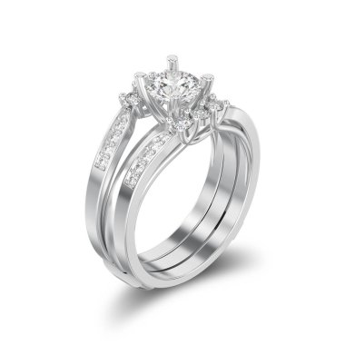 3D illüstrasyon izole beyaz altın veya gümüş iki shanks decorat