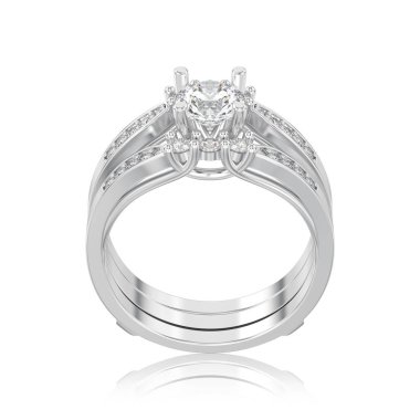 3D illüstrasyon izole beyaz altın veya gümüş iki shanks decorat