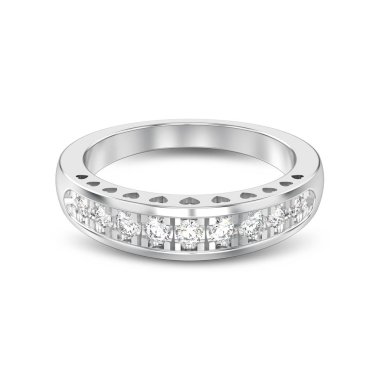 3D illüstrasyon izole beyaz altın veya gümüş dekoratif elmas