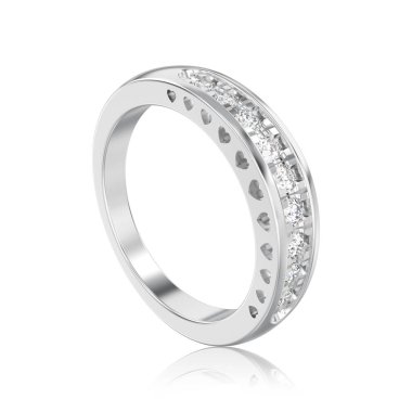 3D illüstrasyon izole beyaz altın veya gümüş dekoratif elmas