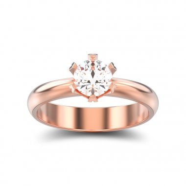 3D illüstrasyon izole gül altın geleneksel solitaire nişan