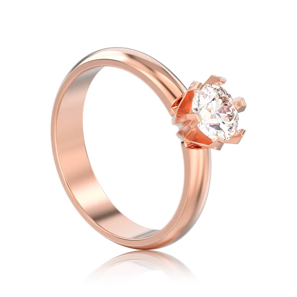 3D-s illusztráció elszigetelt rose gold hagyományos pasziánsz engagem — Stock Fotó