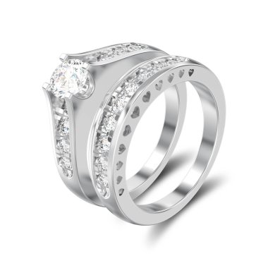 3D illüstrasyon izole beyaz altın veya gümüş iki shanks decorat