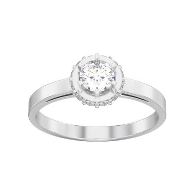 halo 3D illüstrasyon izole beyaz altın veya gümüş kaplama açacak di