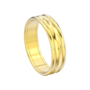 3D illüstrasyon izole sarı altın eşleşen RI düğün çiftler