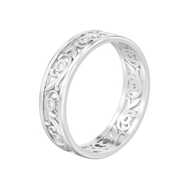 Beyaz altın veya gümüş çiftler w eşleşen 3D illüstrasyon izole