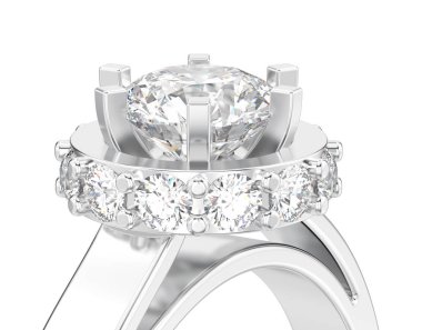 3d illüstrasyon izole kapatmak beyaz altın veya gümüş halo beze