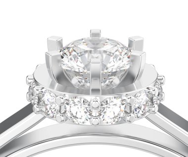 3d illüstrasyon izole kapatmak beyaz altın veya gümüş halo beze