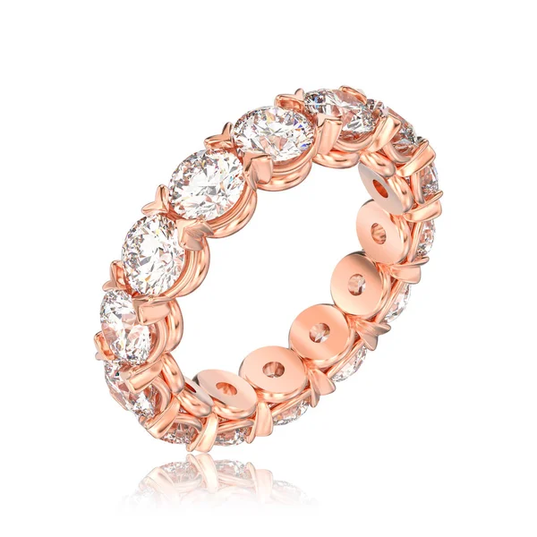 3D иллюстрация изолированные розовое золото вечности кольцо бриллианта с — стоковое фото