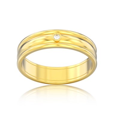 3D illüstrasyon izole sarı altın eşleşen RI düğün çiftler