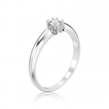 3D illüstrasyon izole gümüş nişan solitaire Çift Kişilik pron