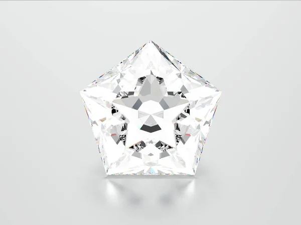 3D resimde beyaz pentagon elmas taş — Stok fotoğraf