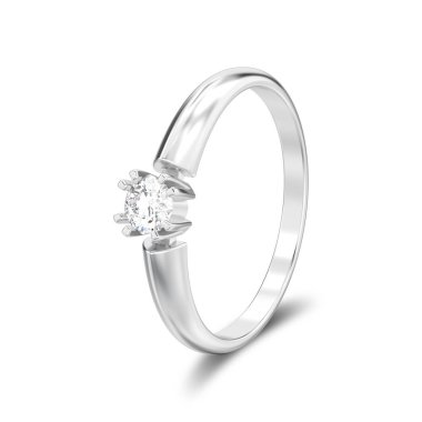 3D illüstrasyon izole gümüş nişan solitaire Çift Kişilik pron