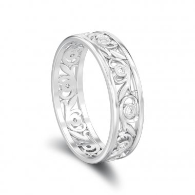 3D illüstrasyon izole gümüş eşleşen çiftler düğün elmas