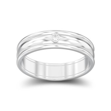 3D illüstrasyon izole gümüş eşleşen çiftler alyans w