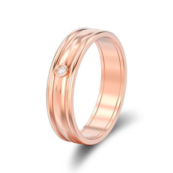 Ilustración 3D anillo de boda de parejas de oro rosa aislado — Foto de Stock