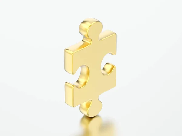 Ilustración 3D rompecabezas de oro — Foto de Stock