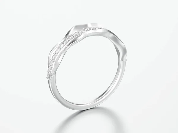 3D illustrazione argento decorativo anello di diamanti — Foto Stock