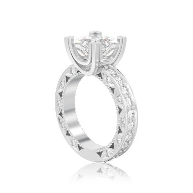 3D illüstrasyon izole gümüş elmas nişan dekoratif RI