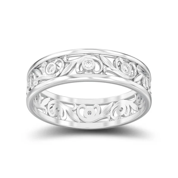 3D illüstrasyon izole gümüş eşleşen çiftler düğün elmas — Stok fotoğraf