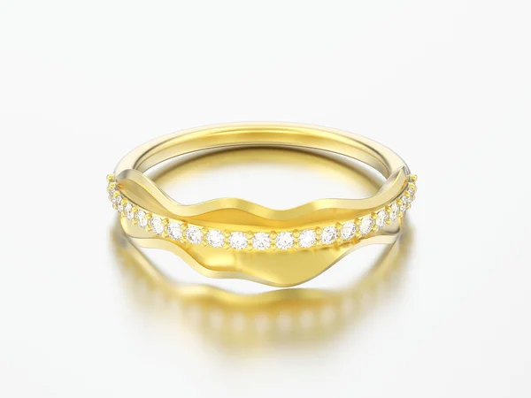 3D απεικόνιση χρυσό διακοσμητικό διαμάντι δαχτυλίδι — Φωτογραφία Αρχείου