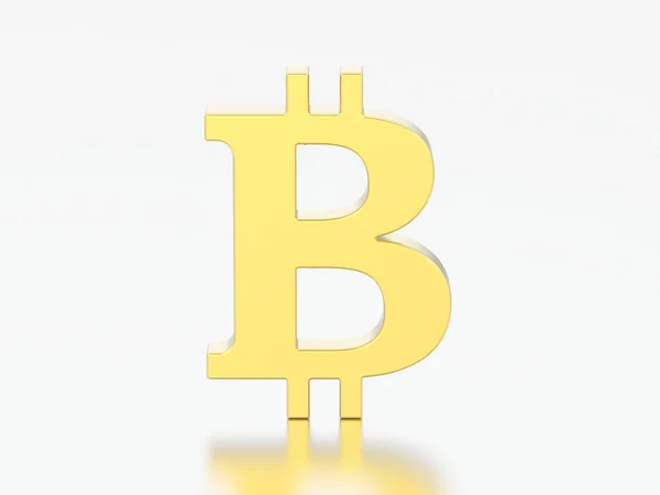 3D bitcoin ілюстрація золото — стокове фото