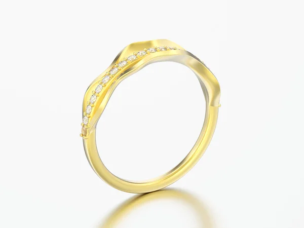 3D obrázek zlaté ozdobné diamantový prsten — Stock fotografie