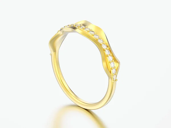 3D illustration gold decorative diamond ring — Stock Photo, Image