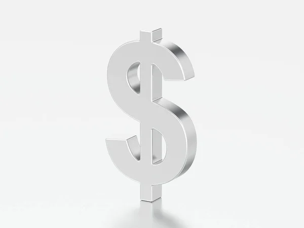 Ilustração 3D prata dólar dinheiro — Fotografia de Stock