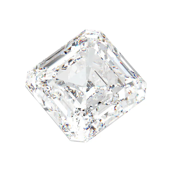 3d Illustration isoliert weißen quadratischen Diamantstein — Stockfoto