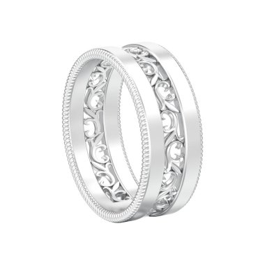 3D illüstrasyon izole gümüş Dekoratif süsleme r oyma