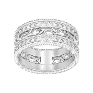 3D illüstrasyon izole gümüş Dekoratif süsleme r oyma