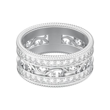 3D illüstrasyon izole gümüş Dekoratif süsleme r oyma